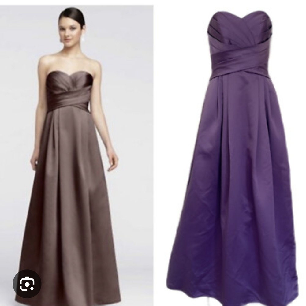 David's Bridal Elegant Blue Evening Gown - Picture 8 of 8